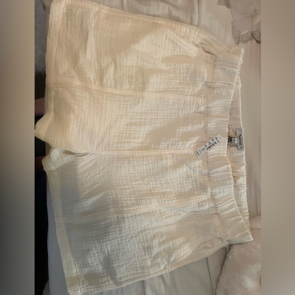 Madewell white linen shorts